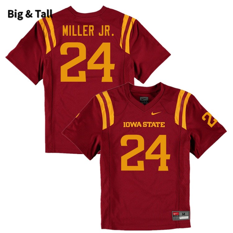 Iowa State Cyclones Men's #24 D.J. Miller Jr. Nike NCAA Authentic Cardinal Big & Tall College Stitched Football Jersey UT42P40FK